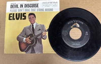 45 rpm Vintage 7  Vinyl Single Record Jukebox Elvis Presley Devil In Disguise