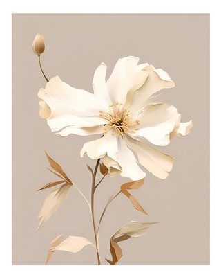 Elegante Blumenwandkunst Minimalistische Blumendekoration Nature Flo