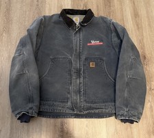 Vintage Carhartt J164 PTL Jacket Sz L Petrol Sherpa Lined Work Embroidered