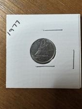 💦FABULOUS 1977 CANADIAN TEN CENT COIN🚄QUEEN ELIZABETH II COIN 10 CENTS DIME💦