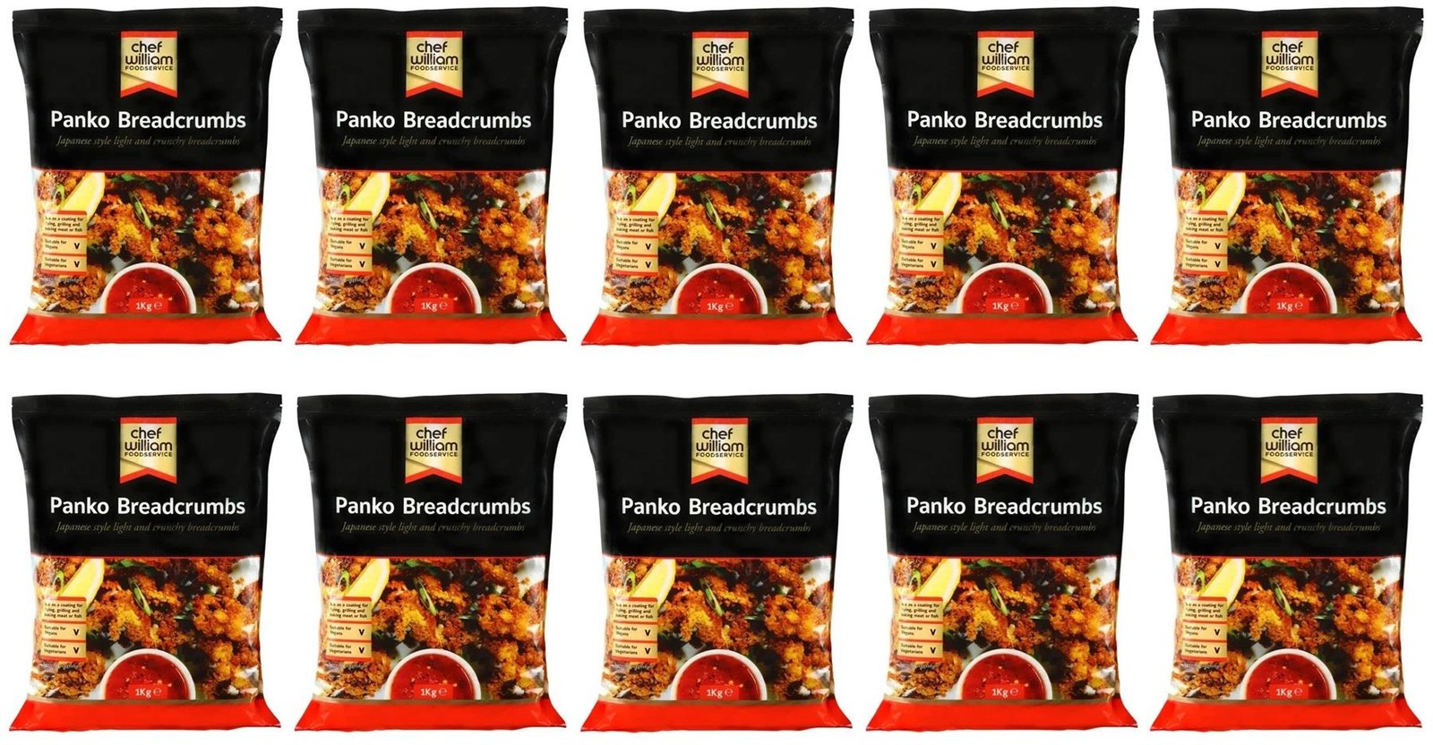 Chef William Panko Breadcrumbs 1kg x 10 Pack