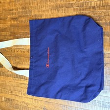Champion Canvas Tote Bag Navy Blue Red Script Logo Gym Dance Travel NWT
