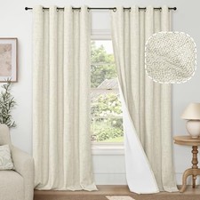 100 Blackout Curtains for Living Room 90 52"W x 90"L Pack of 2 Natural