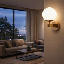 Applique a parete bronzo con diffusore sferico design minimal lampada da muro G9