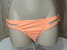 Juniors Xhilaration Bikini Bottom XS Low Rise Keyhole Sides Swim Brief Orange