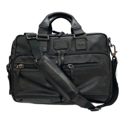 TUMI ALPHA BRAVO ANDERSEN 2-Wege Aktentasche Schwarz Leder Nylon Handtasche 2...