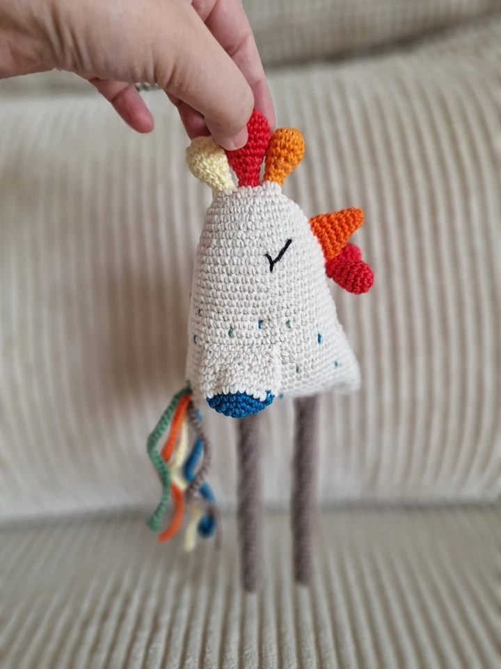 Gehäkelter Hahn Kuscheltier Häkeln Schmusetier Gehäkeltes Huhn - Bild 2 von 2