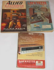 3 VINTAGE CONSUMER ELECTRONICS CATALOGS! 1973 & 1969 LAFAYETTE! 1969 ALLIED!