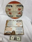 Vintage Mobiloil Pegasus & Rotunda Super Motor Oil Metal Advertising Pieces Lot