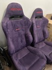 Recaro  Purple SP-J Seats PAIR (RARE) W/ 1 Seat Railing Attatched 