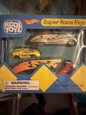  HOT WHEELS KOOL TOYZ RACING PACK SUPER RACE RIGS-HAULER NEW IN BOX 