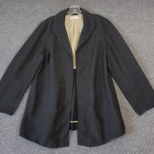 Coldwater Creek Black Linen Jacket Heavy Blazer Open Front Measures Large 14