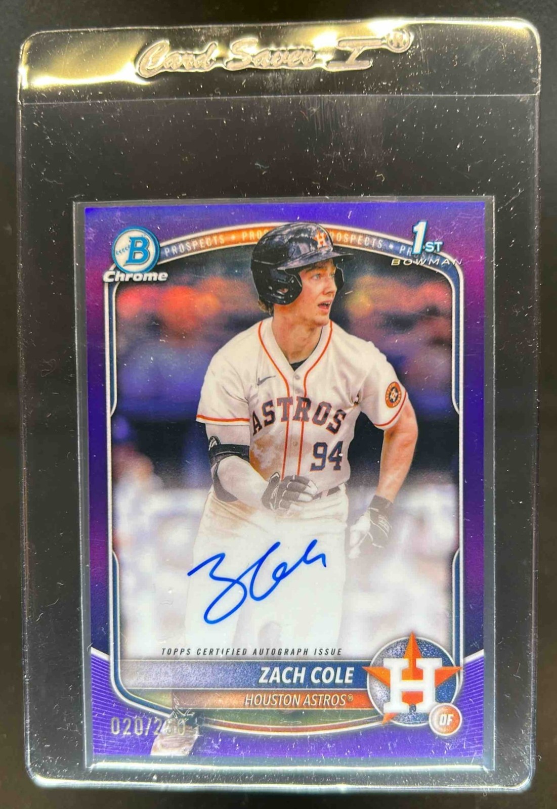 2025 Bowman Chrome Zach Cole Auto Purple Refractor 1st #20/250 Astros