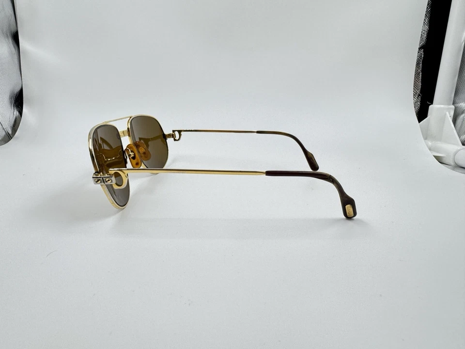 Rare Cartier Romance Santos Sunglasses Vintage Aviator Gold France Authentic - Image 4 of 4
