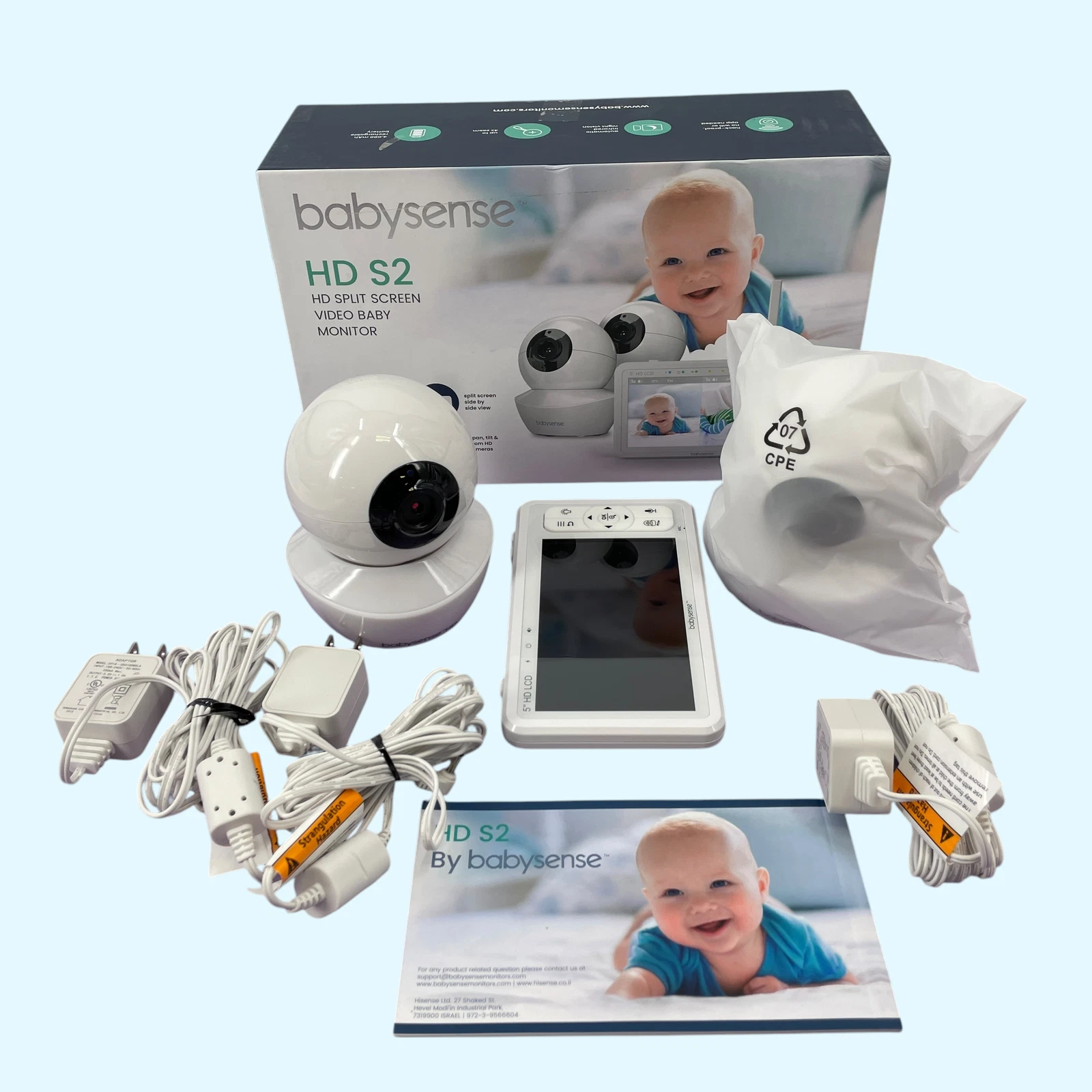 Babysense HDS2 5" HD Split-Screen Baby Monitor with 2 Cameras #NO7741 (VK)