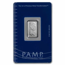 5 Gram Platinum PAMP Suisse Bar 999.5 Fine Lady Fortuna in Assay