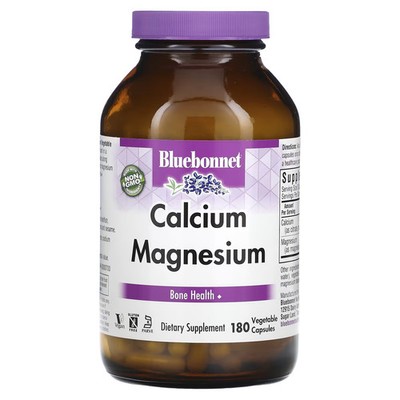 2 X Bluebonnet Nutrition, Calcium Magnesium, 180 Vegetable Capsules