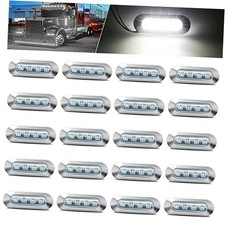 20PCS White 12-24V LED Trailer Lights Side Marker Lights Front Rear Tail white