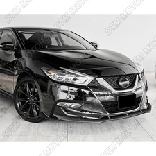 For 2016-2018 Nissan Maxima GT-Style Painted Black Front Bumper Body Spoiler Lip