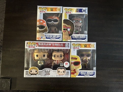 Funko WWE Lot Hulk Hogan Macho Man Ultimate Warrior,  IRS ,Million Dollar Man.