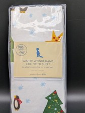 Vtg Pottery Barn Kids Winter Wonderland Fited Crib Sheet new not in package READ