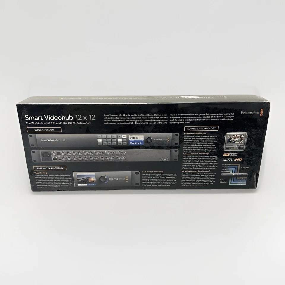 Blackmagic Smart Videohub 12x12 | Conmutador de enrutamiento 6G-SDI Ultra HD Foto 3 de 4