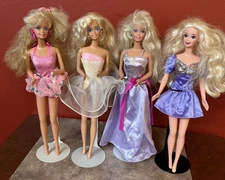 Vintage Barbie Lot Of 4-Style Magic, Dance Magic,Happy Birthday, Holiday Barbie