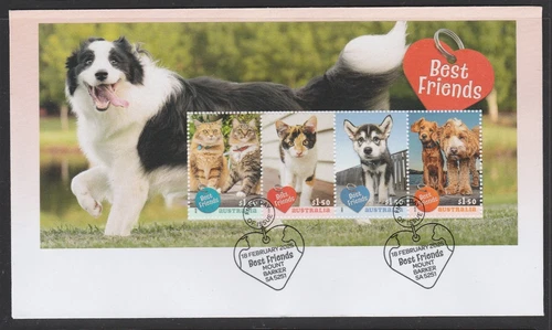 AUSTRALIA 2025 BEST FRIENDS [ Cats & Dogs ] MINISHEET V F USED on FDC -
