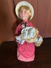 Byers Choice Caroler The Cries Of London Lady w/Tea Set in Baskets 2000 13” Tall