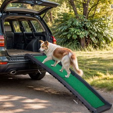 61'' Foldable Dog Ramp Non-slip Poly Grass Surface w/ Side Handle Up to 150 Lbs