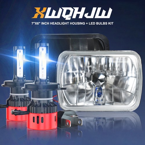 For Chevy Express Cargo Van 1500 2500 3500 Pair 7x6 5x7 LED Headlights Hi&Lo DRL