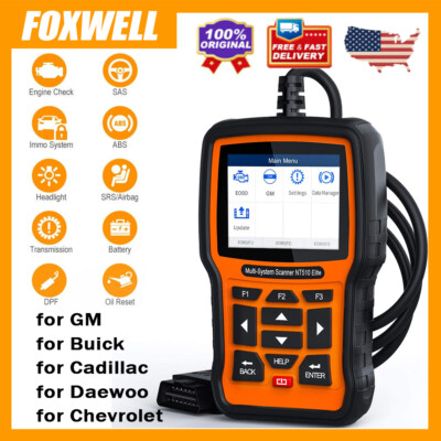 Foxwell NT510Elite Diagnostic OBD2 Scanner full System ABS SRS DPF TPMS For GM
