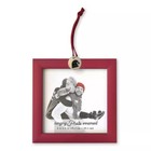 ELSA L  square 4"x4" Ornament Santa Hat Charm Picture Frame Red