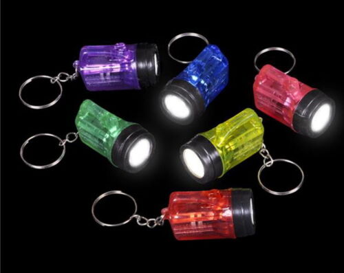 LOT OF 36 MINI FLASHLIGHT KEY CHAINS, LED BATTERIES INCLUDED, BRIGHT GOODY BAGS - Picture 1 of 2