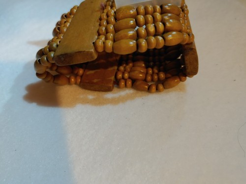 DAZZLE - Wood Beaded - Stretchable Bracelet Easy Slip On And Off Stretch Band - Picture 3 of 5