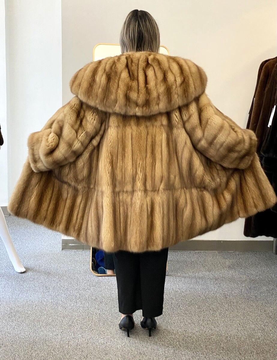 FENDI NEIMAN MARCUS RUSSIAN SABLE FUR TIERED RUFFLED SWING COAT