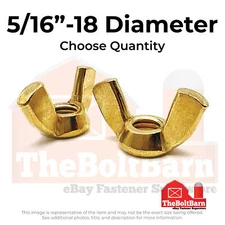 5/16"-18 Brass Wing Nuts Coarse Thread (Pick Quantity)