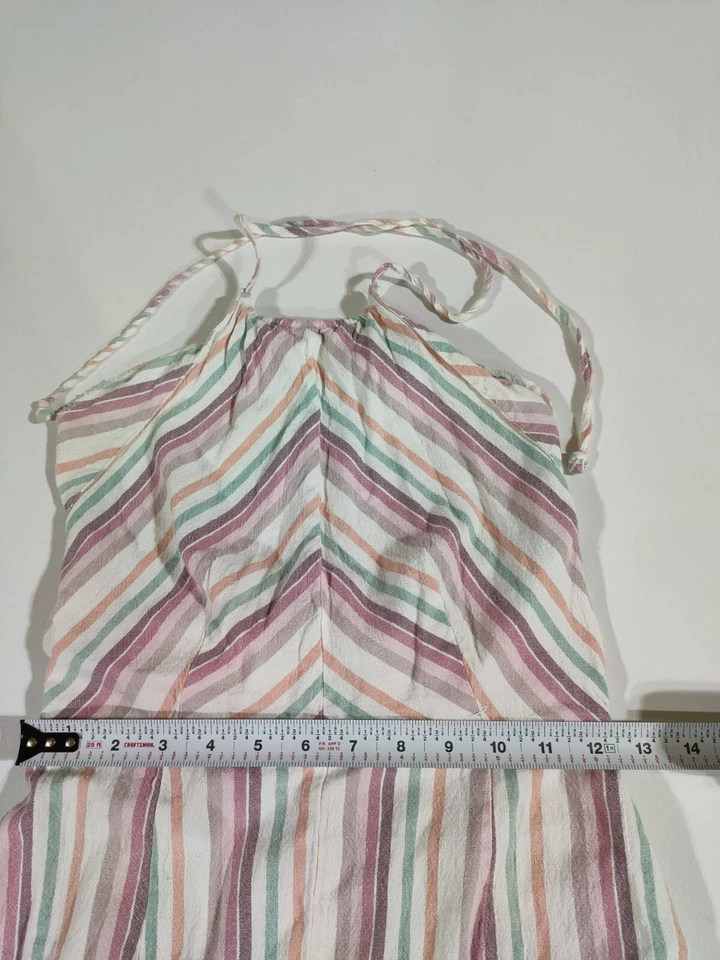 Mameluco halter de pierna ancha a rayas DEREK HEART pequeño para mujer junior usado Foto 4 de 4