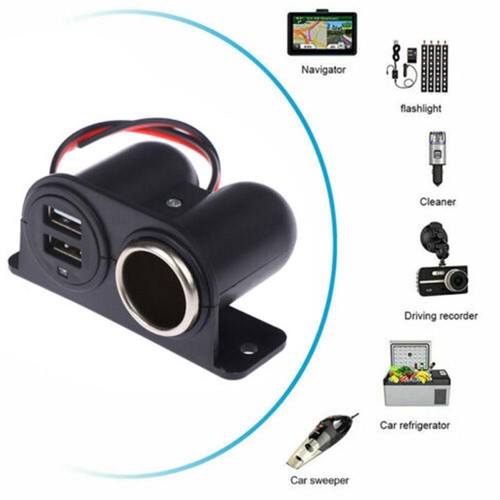 2 USB Anschlüsse Steckdose 12 V 24 V Kfz Ladegerät integrierter Adapter Lade DE - Bild 8 von 10