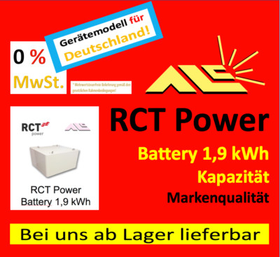 RCT Power Battery 1.9 kWh Kapazität, RCT Storage,  RECHNUNG mit 0% MwSt. TOPWARE