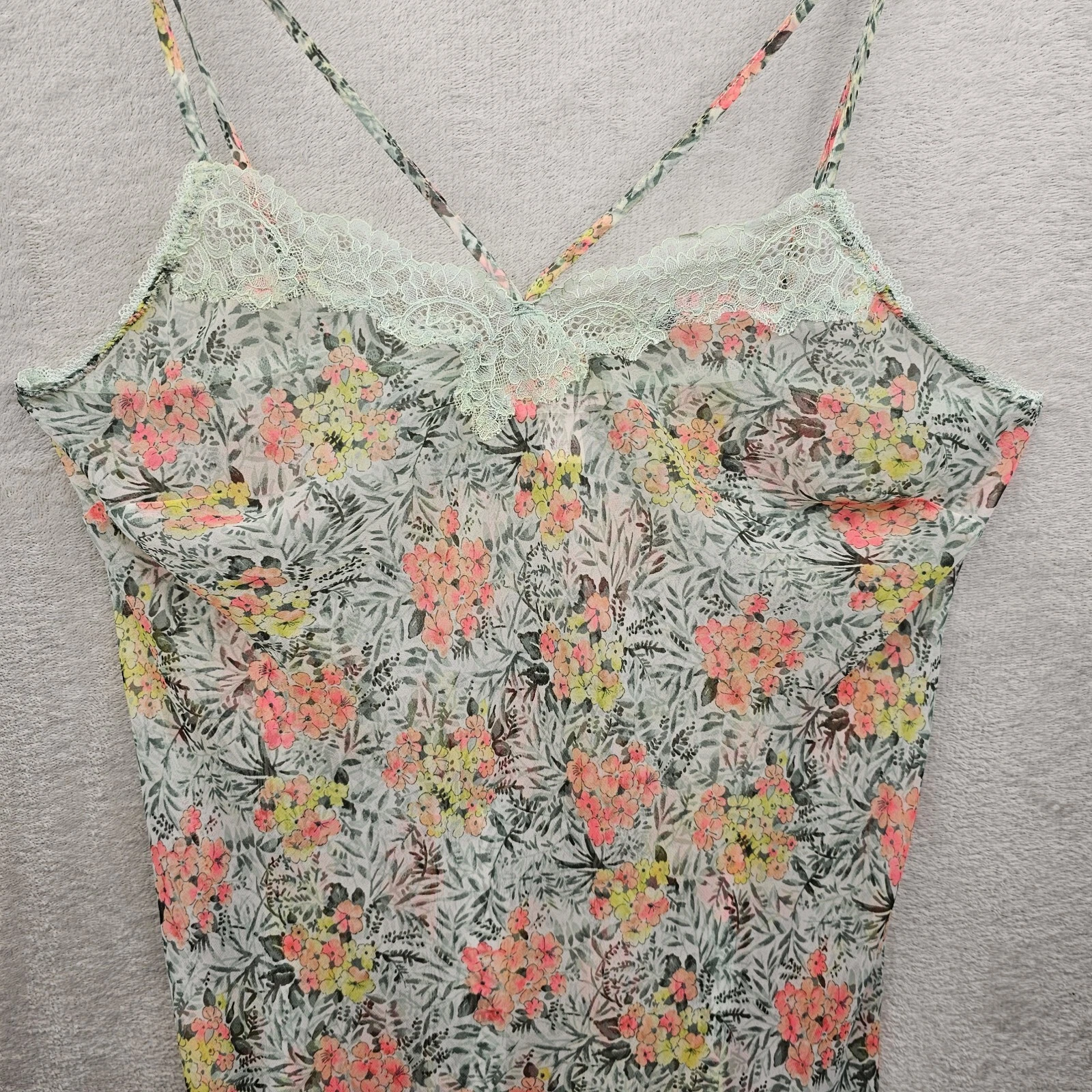 UNDERCOVER Victorias Secret mini abito slip trasparente donna grande pizzo floreale sexy romantico