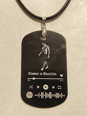 Personalisierbare Spotify Halskette Sex und Samba Tony Effe Rap 