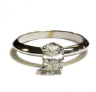 GIA 14k white gold .76ct SI2 K oval diamond engagement ring 2.4g 6.75 — photo 1
