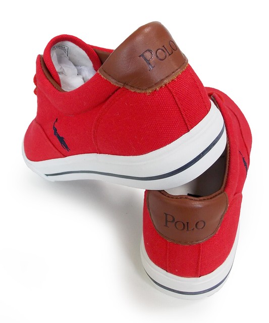 NEW POLO Ralph Lauren Junior size 6.5 classic Red VAUGHN summer vacation shoes | eBay