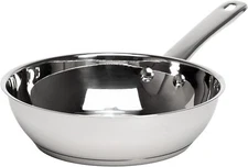 8" Classic Stainless Steel Fry Pan, Comfort Grip Riveted Handles, Oven Safe