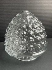 Globe Ceiling Raised Bubbles Vintage. Clear, EUC. 6”H; 3.125” Opening. EUC