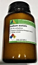 Sodium acetate, 100.1%, anhydrous, Ultrapure Analytical Reagent (ACS), 125g