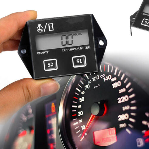 xinyijiayi Motorcycle Electronic Tachometer Waterproof Motorcycle LCD Digital Display Speedometer Engine Black 
