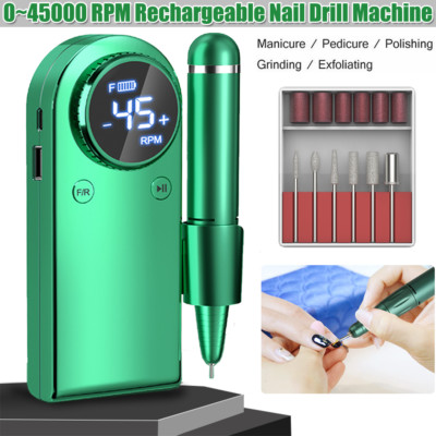 Pro 45000RPM Electric Nail File Drill Manicure Tool Pedicure Machine Kits Green