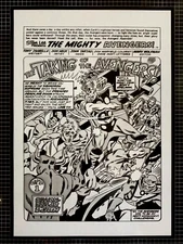 Production Art AVENGERS #145, page #1 splash, DON HECK art, 8.5x11